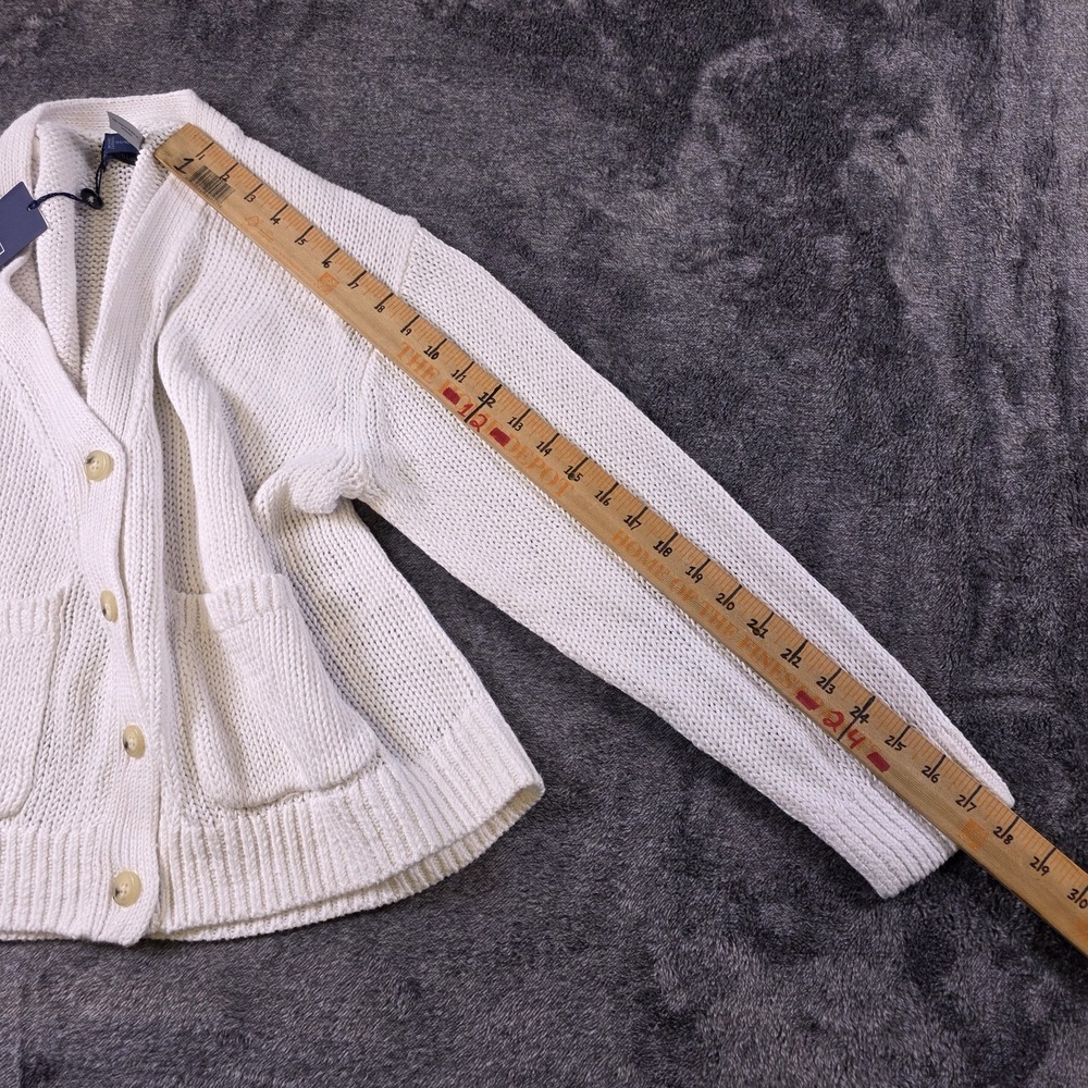 Polo Ralph Lauren Linen Blend Cardigan Womens M Bright White - Picture 7 of 9